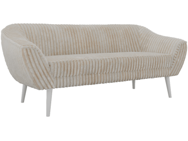 Sofa PIRS 3 - beżowy, sztruks - nóżki,  biały