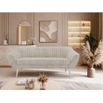 Sofa PIRS 3 - beżowy, sztruks - nóżki,  biały