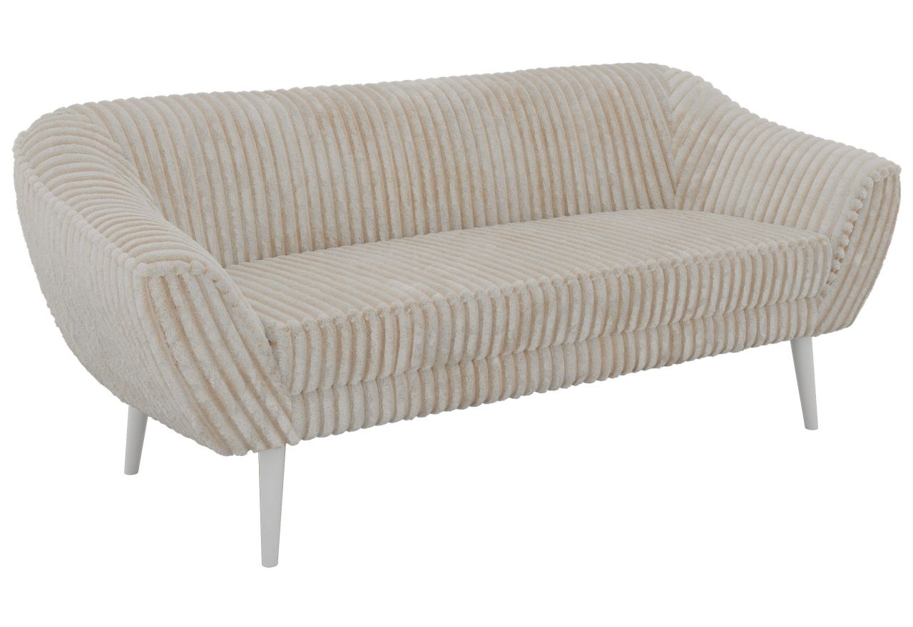 Sofa PIRS 3 - beżowy, sztruks - nóżki,  biały