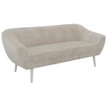 Sofa PIRS 3 - beżowy, sztruks - nóżki,  biały