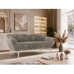 Sofa PIRS 3 - jasnobrązowy, sztruks - nóżki,  biały