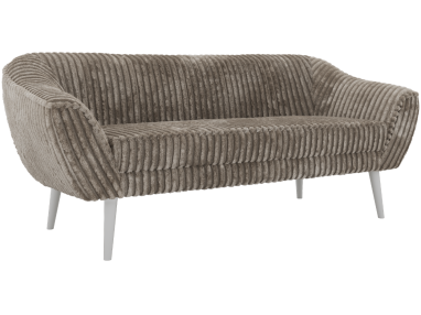 Sofa PIRS 3 - jasnobrązowy, sztruks - nóżki,  biały
