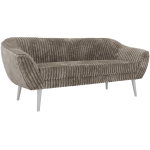 Sofa PIRS 3 - jasnobrązowy, sztruks - nóżki,  biały