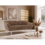 Sofa PIRS 3 - brązowy, sztruks - nóżki,  biały