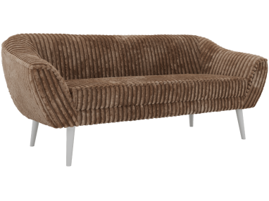 Sofa PIRS 3 - brązowy, sztruks - nóżki,  biały