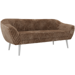 Sofa PIRS 3 - brązowy, sztruks - nóżki,  biały