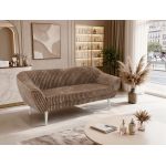 Sofa PIRS 3 - brązowy, sztruks - nóżki,  biały