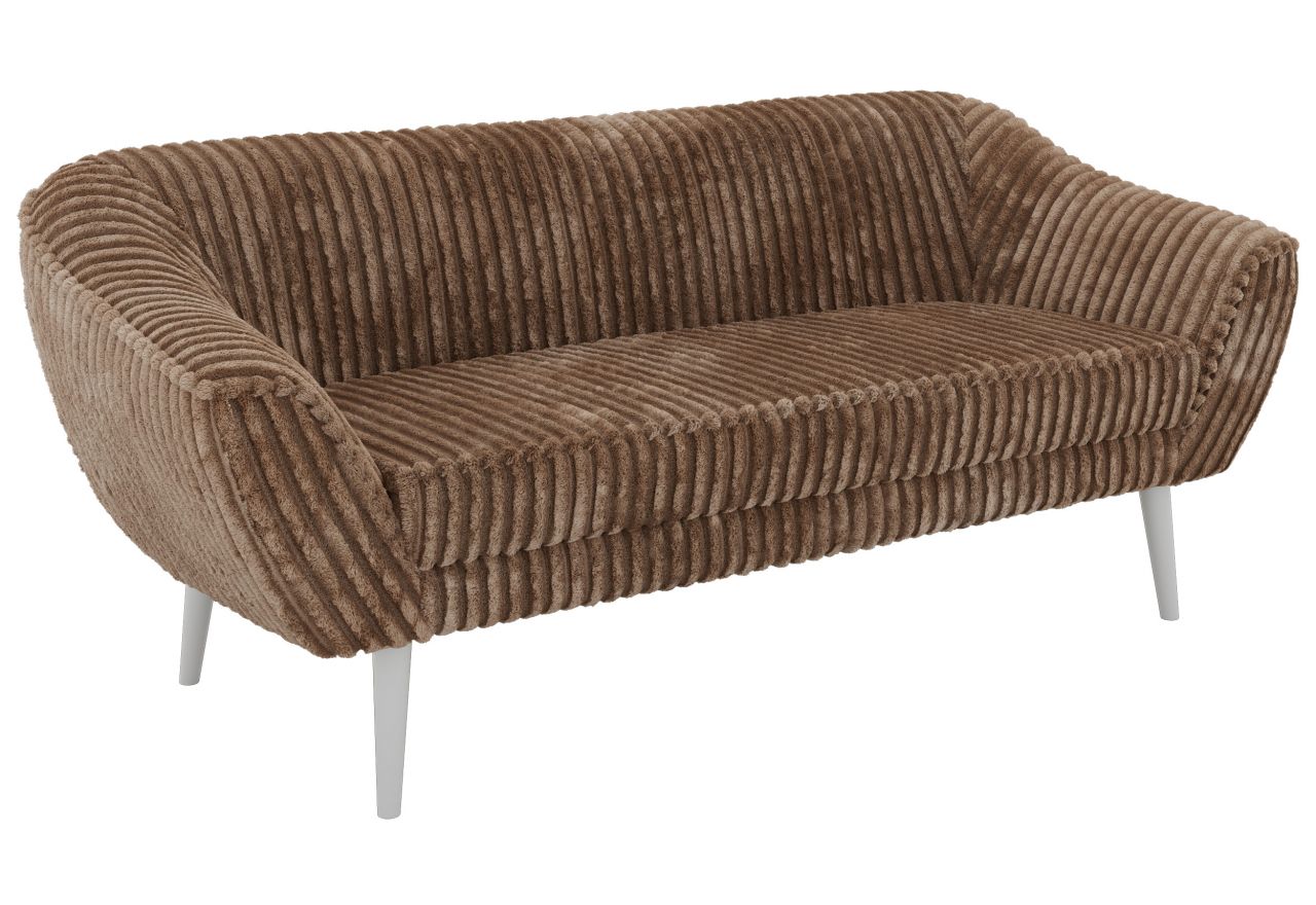 Sofa PIRS 3 - brązowy, sztruks - nóżki,  biały