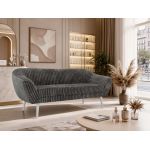 Sofa PIRS 3 - szary, sztruks - nóżki,  biały