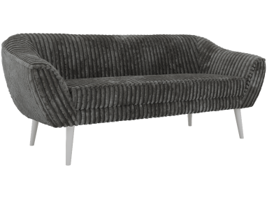 Sofa PIRS 3 - szary, sztruks - nóżki,  biały