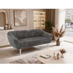 Sofa PIRS 3 - szary, sztruks - nóżki,  biały