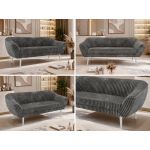 Sofa PIRS 3 - szary, sztruks - nóżki,  biały