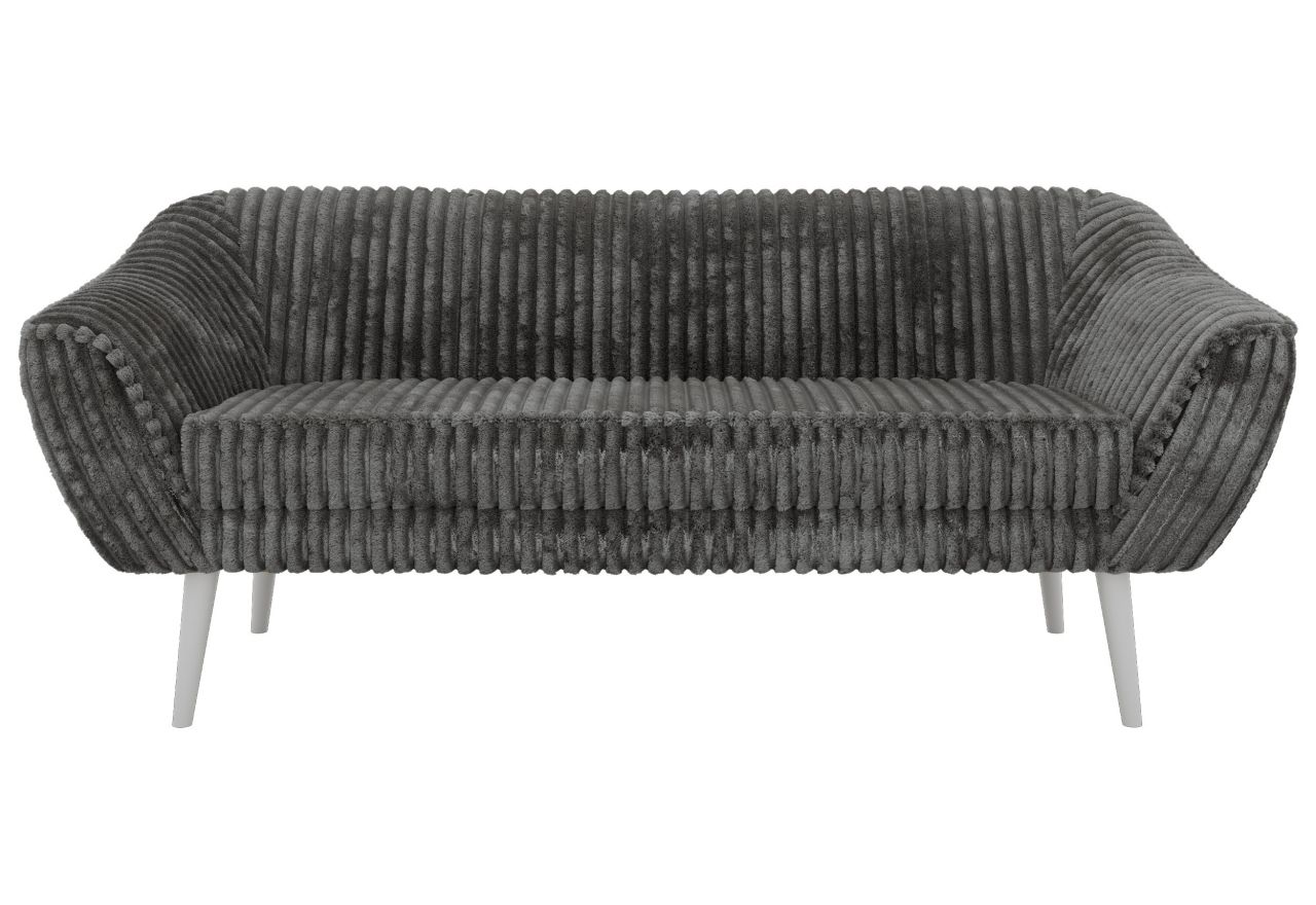 Sofa PIRS 3 - szary, sztruks - nóżki,  biały