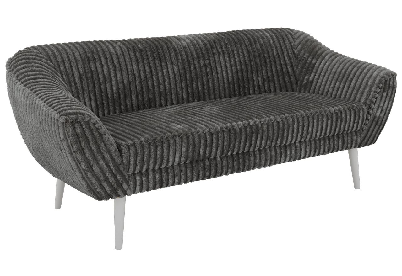 Sofa PIRS 3 - szary, sztruks - nóżki,  biały