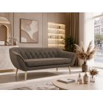 Sofa PIRS 3 - brązowy, welwet - nóżki,  buk