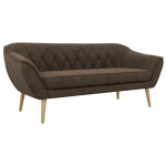 Sofa PIRS 3 - brązowy, welwet - nóżki,  buk