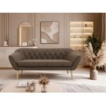 Sofa PIRS 3 - brązowy, welwet - nóżki,  buk