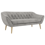 Sofa PIRS 3 - jasnoszary, welwet - nóżki,  buk