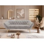 Sofa PIRS 3 - jasnoszary, welwet - nóżki,  buk