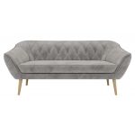 Sofa PIRS 3 - jasnoszary, welwet - nóżki,  buk