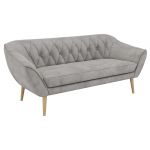 Sofa PIRS 3 - jasnoszary, welwet - nóżki,  buk