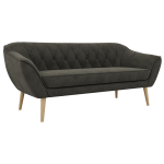 Sofa PIRS 3 - ciemnoszary, welwet - nóżki,  buk