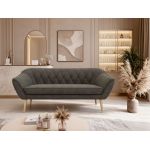 Sofa PIRS 3 - ciemnoszary, welwet - nóżki,  buk