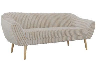 Sofa PIRS 3 - beżowy, sztruks - nóżki,  buk