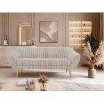 Sofa PIRS 3 - beżowy, sztruks - nóżki,  buk