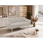 Sofa PIRS 3 - beżowy, sztruks - nóżki,  buk