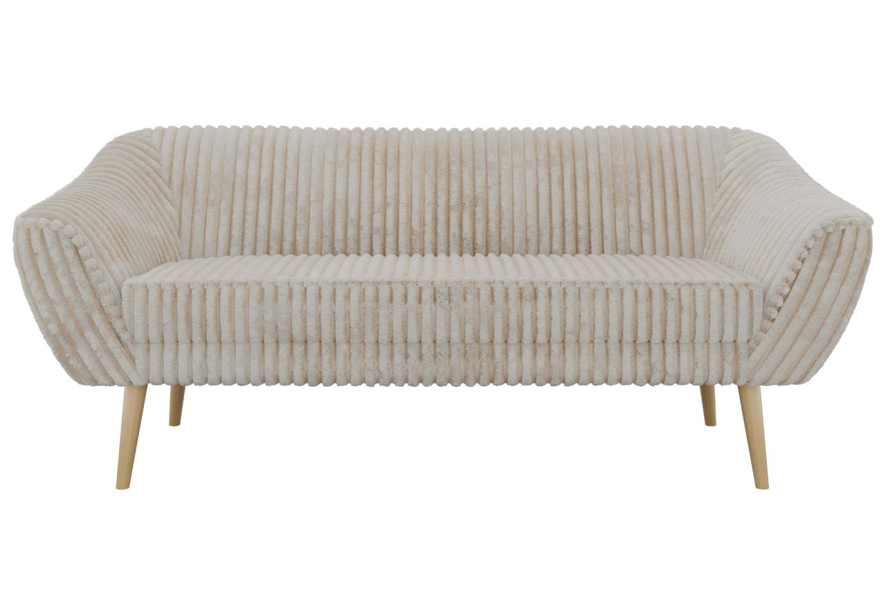 Sofa PIRS 3 - beżowy, sztruks - nóżki,  buk