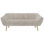 Sofa PIRS 3 - beżowy, sztruks - nóżki,  buk