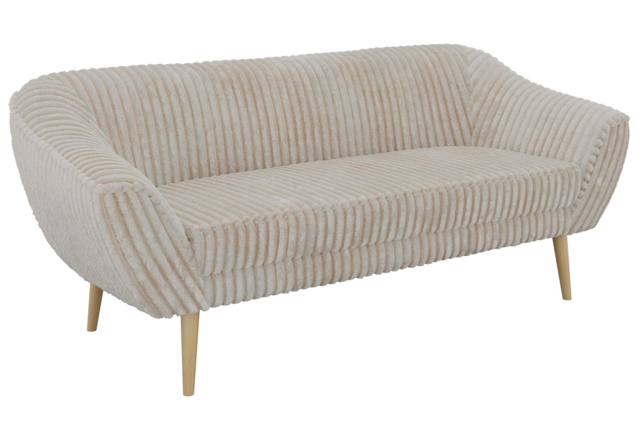 Sofa PIRS 3 - beżowy, sztruks - nóżki,  buk