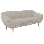 Sofa PIRS 3 - beżowy, sztruks - nóżki,  buk