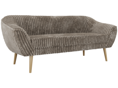 Sofa PIRS 3 - jasnobrązowy, sztruks - nóżki,  buk
