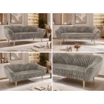 Sofa PIRS 3 - jasnobrązowy, sztruks - nóżki,  buk