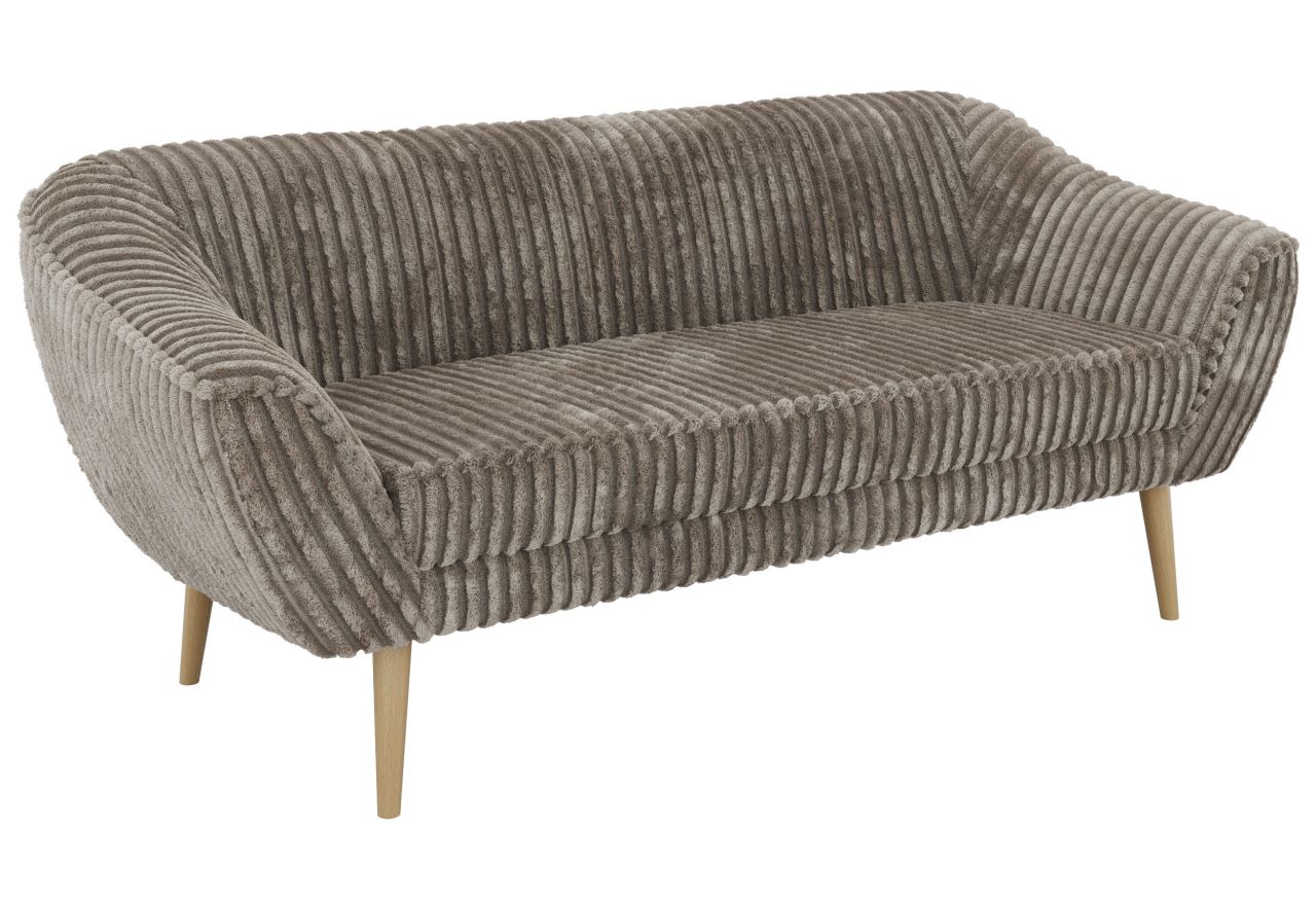 Sofa PIRS 3 - jasnobrązowy, sztruks - nóżki,  buk