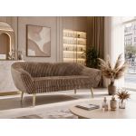 Sofa PIRS 3 - brązowy, sztruks - nóżki,  buk