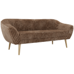 Sofa PIRS 3 - brązowy, sztruks - nóżki,  buk