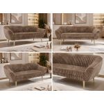 Sofa PIRS 3 - brązowy, sztruks - nóżki,  buk