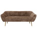 Sofa PIRS 3 - brązowy, sztruks - nóżki,  buk