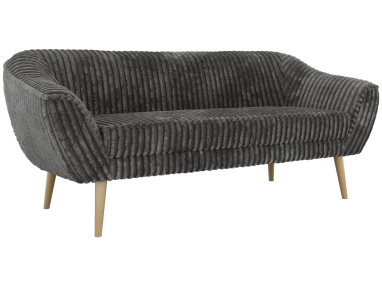 Sofa PIRS 3 - szary, sztruks - nóżki,  buk