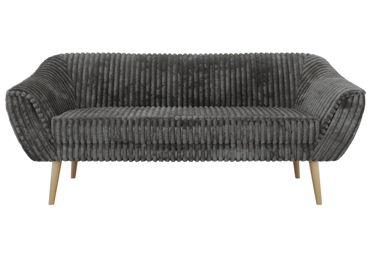 Sofa PIRS 3 - szary, sztruks - nóżki,  buk