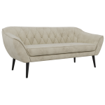 Sofa PIRS 3 - kremowy, welwet - nóżki,  czarny