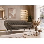 Sofa PIRS 3 - brązowy, welwet - nóżki,  czarny