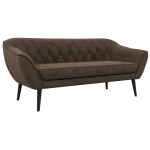Sofa PIRS 3 - brązowy, welwet - nóżki,  czarny