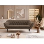 Sofa PIRS 3 - brązowy, welwet - nóżki,  czarny