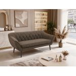 Sofa PIRS 3 - brązowy, welwet - nóżki,  czarny