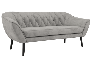 Sofa PIRS 3 - jasnoszary, welwet - nóżki,  czarny