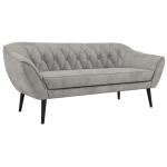 Sofa PIRS 3 - jasnoszary, welwet - nóżki,  czarny